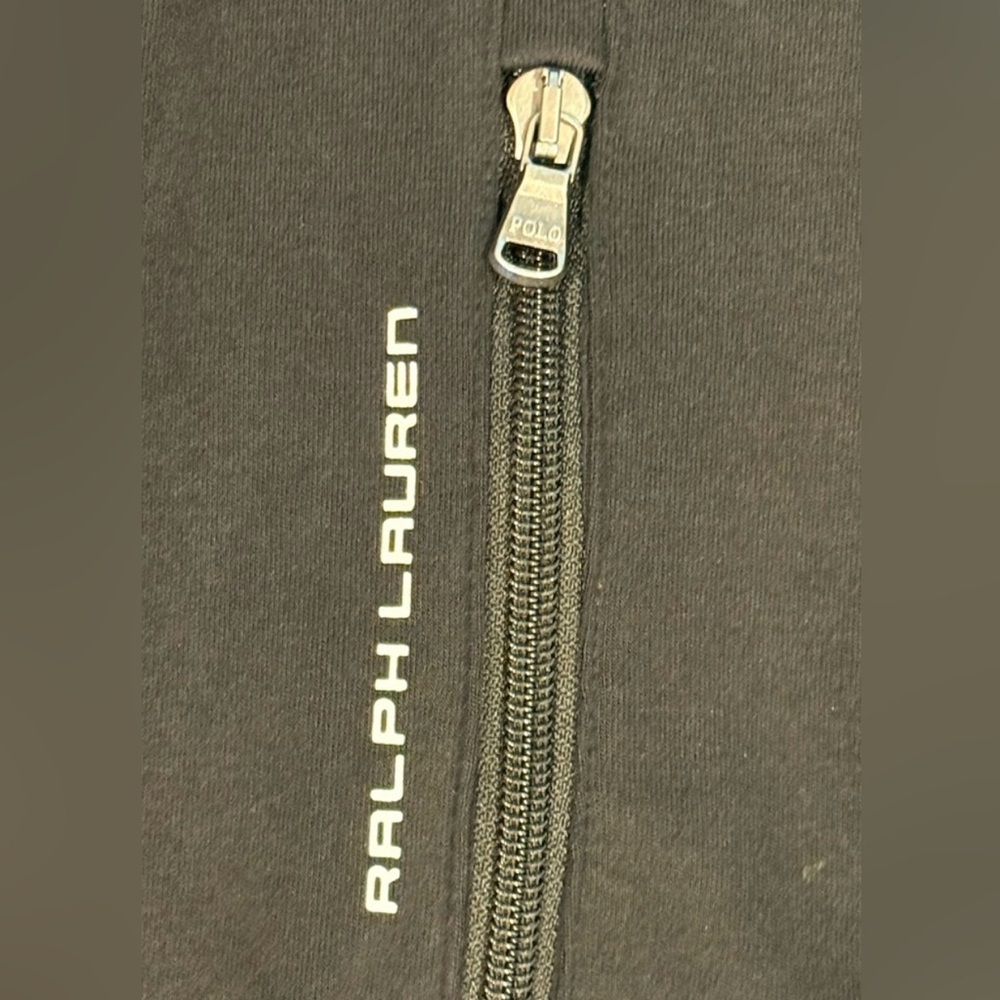 Polo Ralph Lauren Interlock Track Jacket Black White Stripe Mockneck Full Zip L - Picture 12 of 12